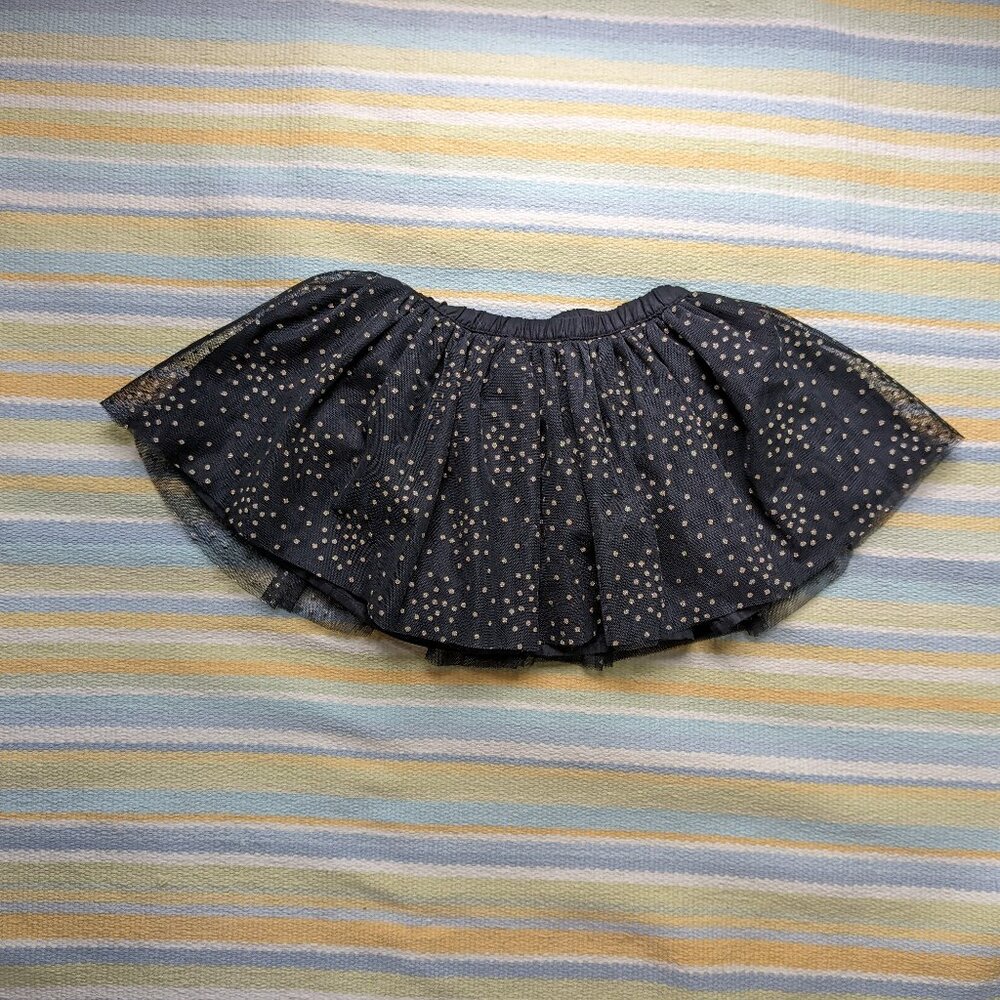 ⭐ NEW NWT Oshkosh Bgosh Black & Gold polka dot tutu 6-9m